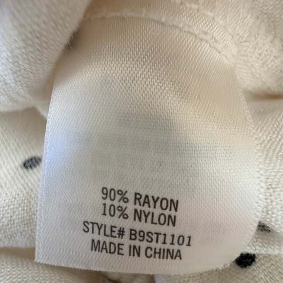 Francesca’s Collection Blue Rain Ivory & Black Polka Dot Wrap Blouse - Picture 11 of 16